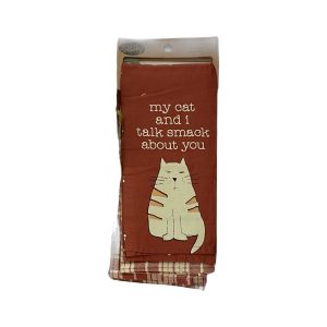 Primitives by Kathy My Cat And I Talk Smack About You; I'm a Normal Cat Lady You're a Crazy People Person Kitchen Towel
